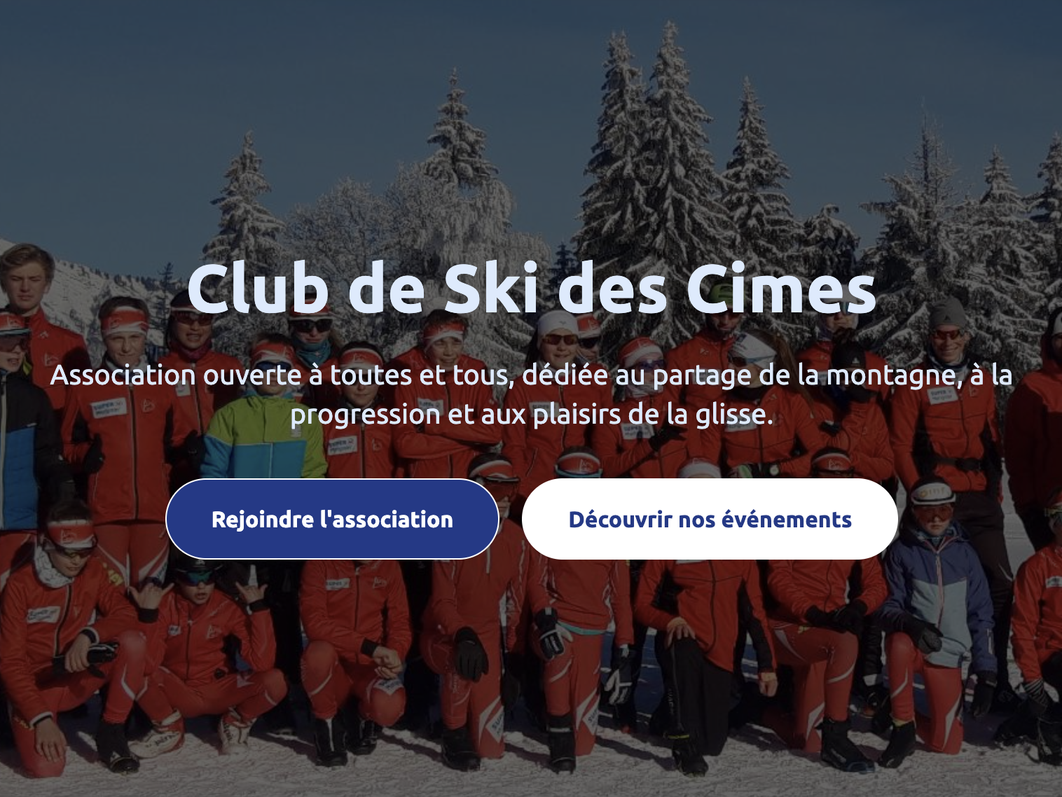 Ski Club des Cimes – Site vitrine pour association